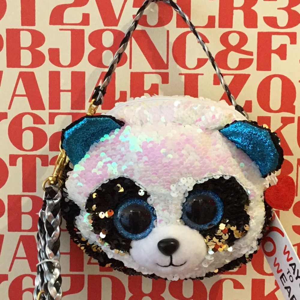 TY Flip Sequin Bear Purse Bag, NEW WITH TAGS!